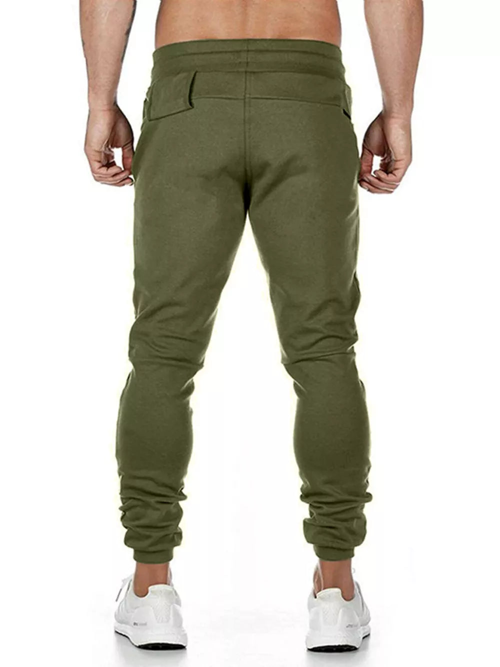 Men's Drawstring Slim Fit Joggers in Grey, fit detail
