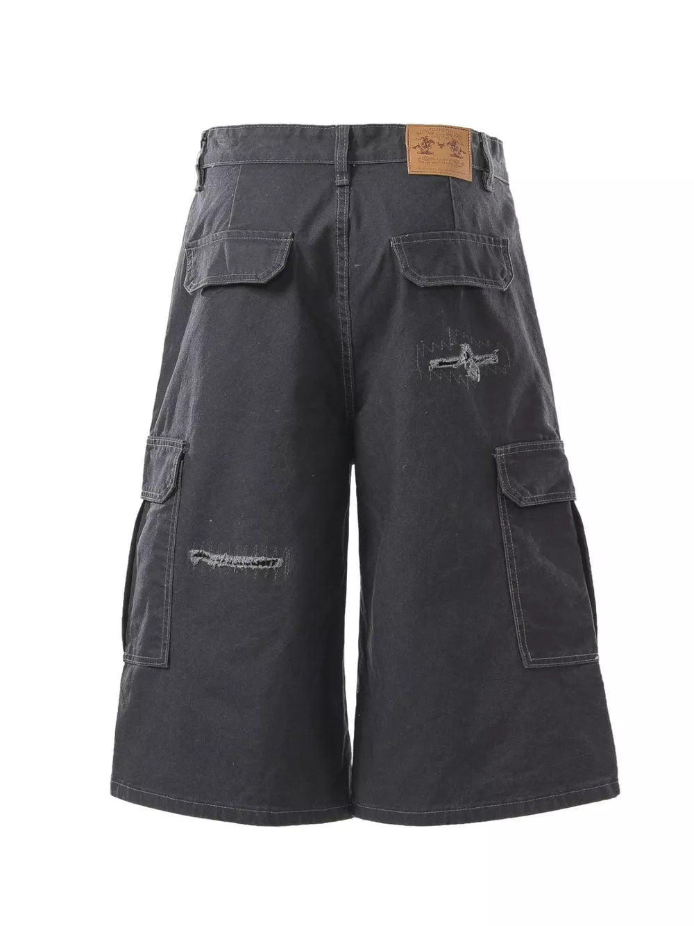 Men's Distressed Cargo Capris, fabric detail
