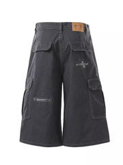 Men's Distressed Cargo Capris, fabric detail