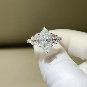 0.3 Carat Sterling Silver Solitaire Ring, side view