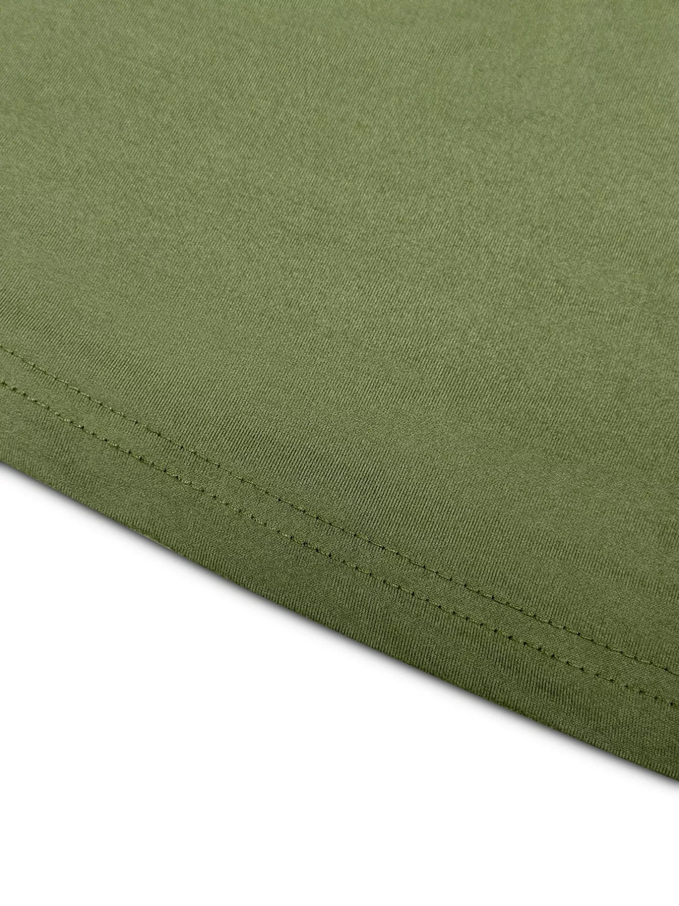 Moss green casual loungewear set with double-stitched hem detail