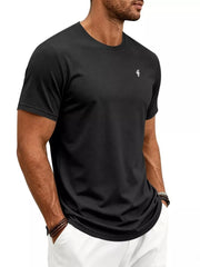 Men's Classic Fit Crew Neck T-shirt Plus Size in Black, side view