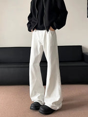 Essential Oversized Wide-leg Sweatpants in white, featuring a relaxed fit and casual style.