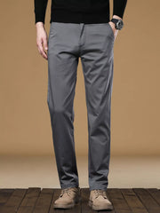 Men's Stretch Fit Casual Pants in Dark Gray, editorial view