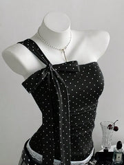 Polka Dot One-shoulder Cami, side view