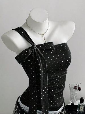 Polka Dot One-shoulder Cami, side view