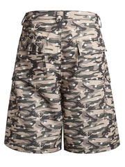 Men S Camouflage Cargo Capris in Green Camouflage, side view