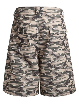 Men S Camouflage Cargo Capris in Green Camouflage, side view