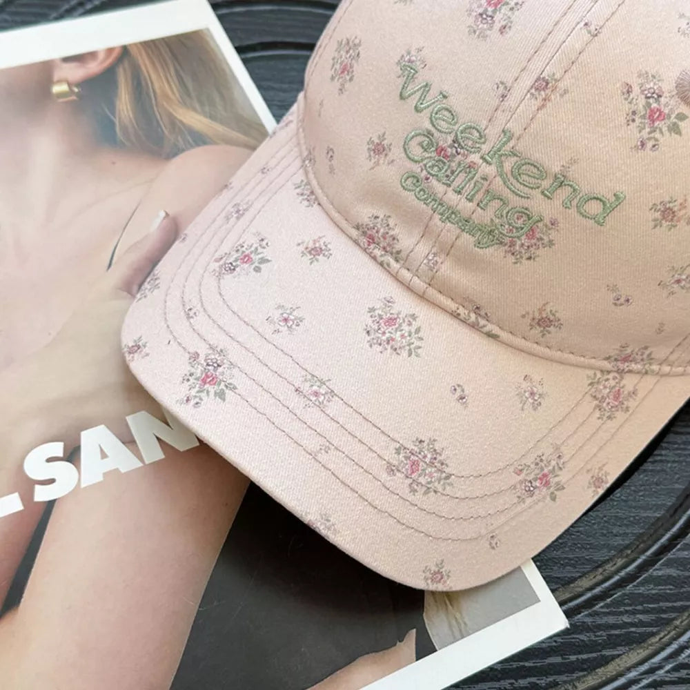 Floral Print Baseball Cap, back view
