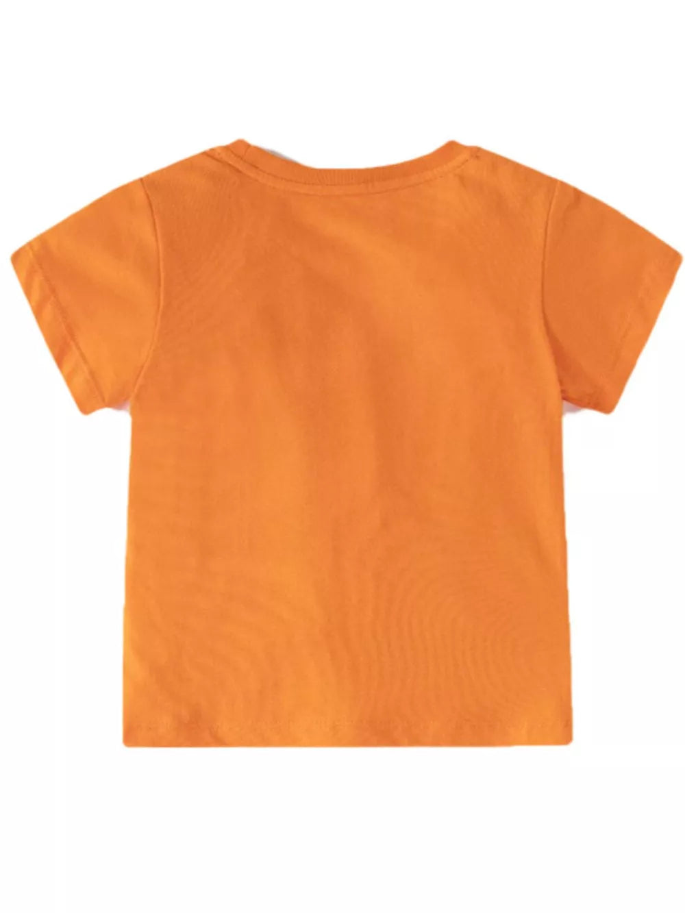 Orange cotton toddler t-shirt with short sleeves and a round neckline.