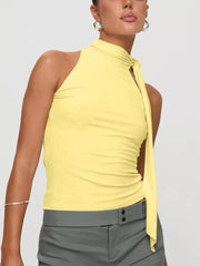 Chic Asymmetric Halter Neck Tank