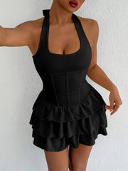 Chic Tiered Ruffle Halter Dress