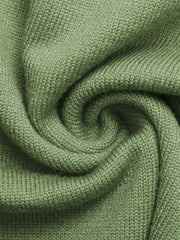 Lime green knit sweater with scalloped trim and zip neck detail