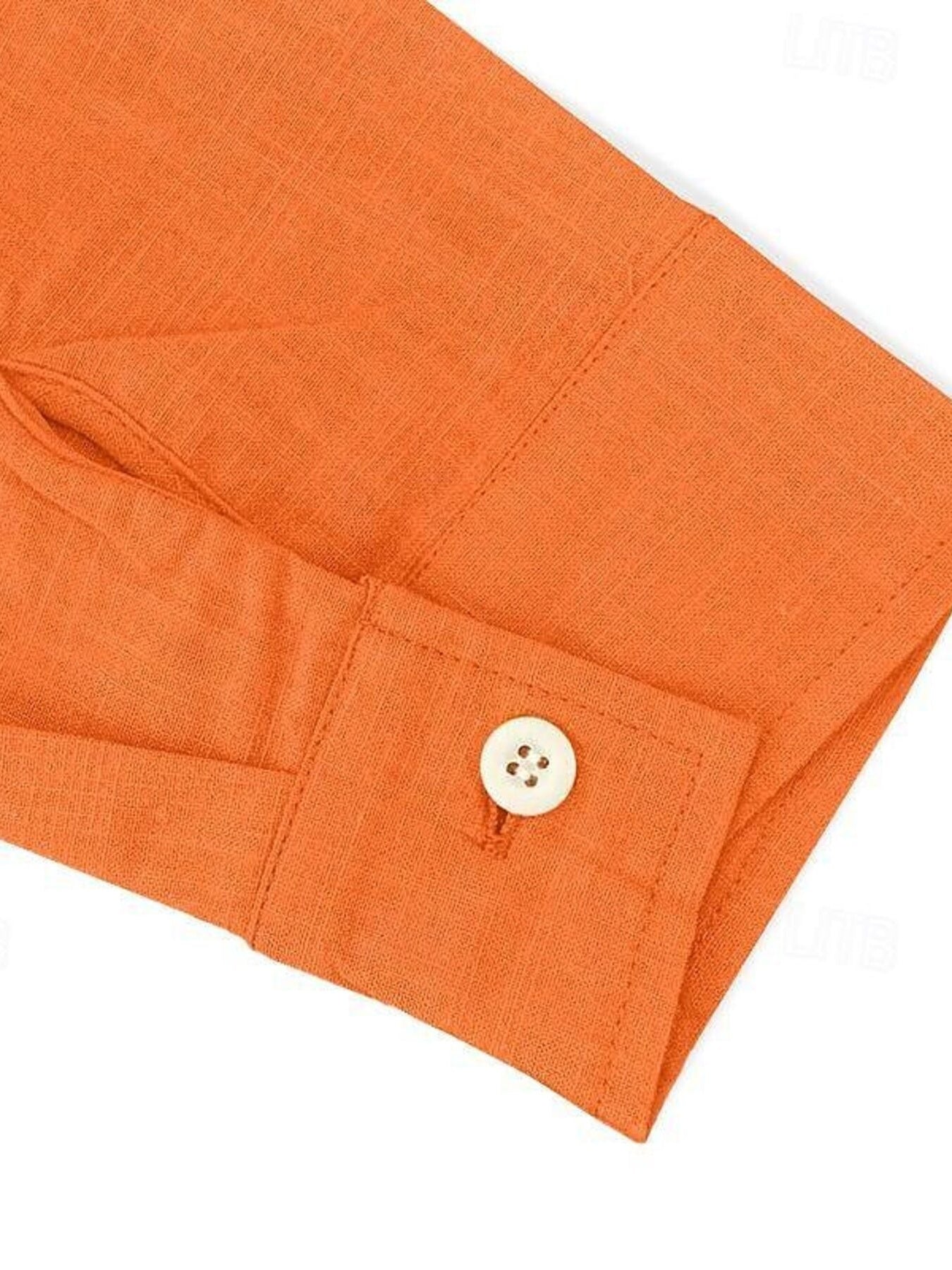 Orange cotton undershirt cuff with button detail