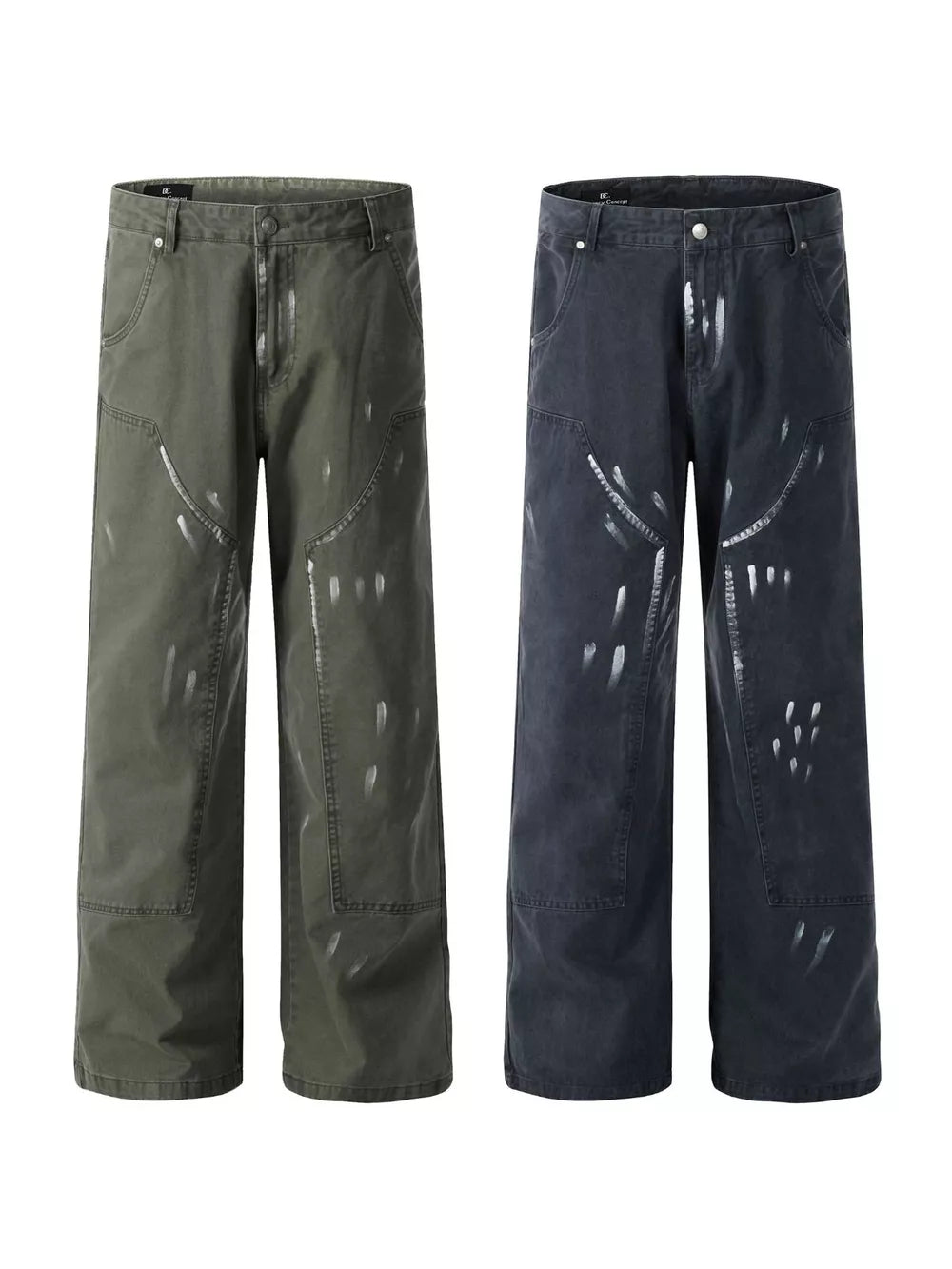 Men's Paint Splatter Wide-leg Pants, model styling view
