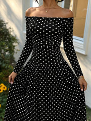 Off-the-shoulder Maxi Dress in Brown, view 16