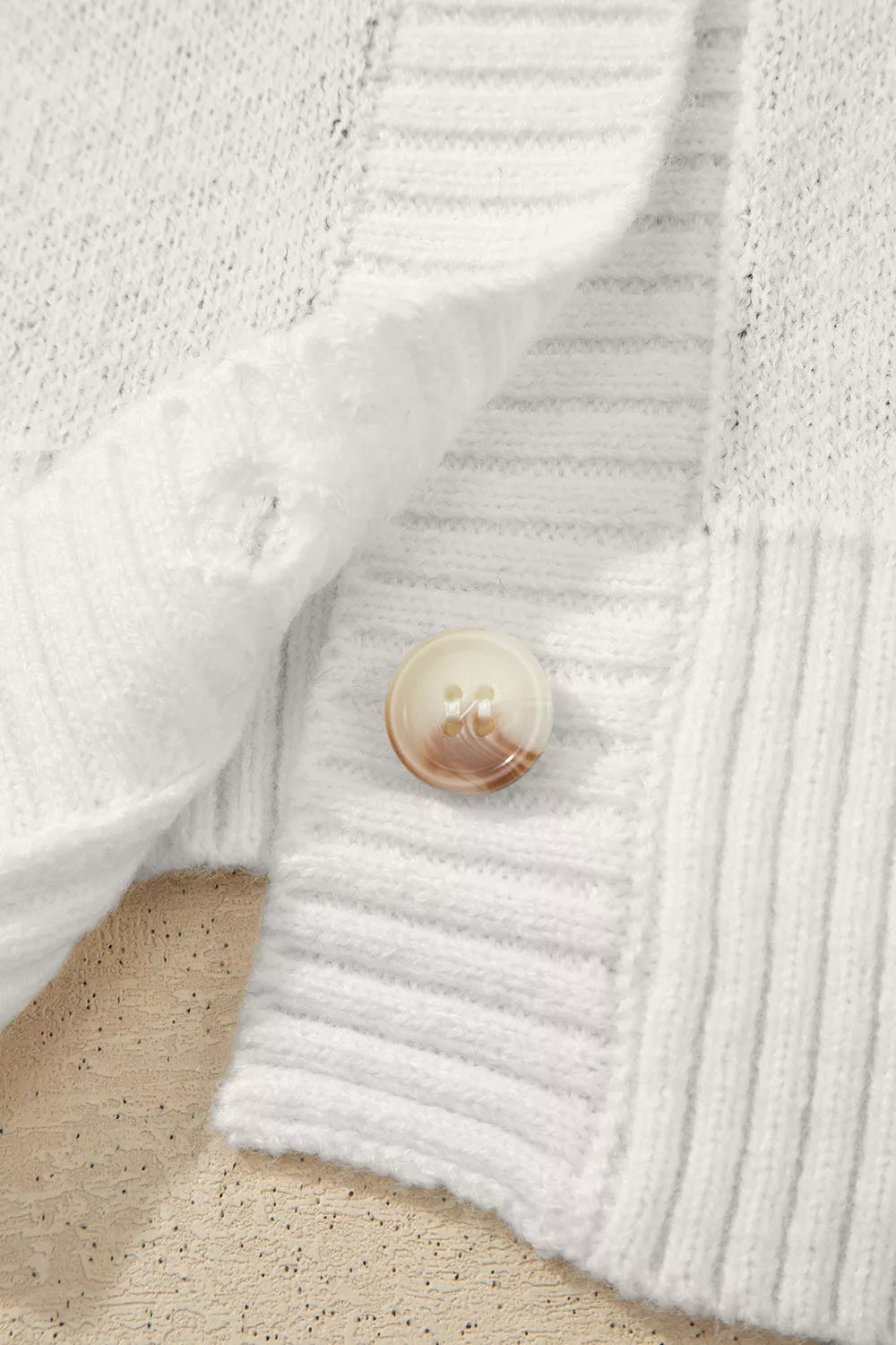 Polka Dot Button Up Cardigan in White, view 15