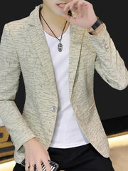 Abstract Patterned Slim Fit Men's Blazer
