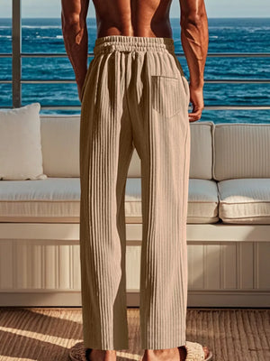 Men's Ribbed Knit Wide-leg Sweatpants Plus Size, product detail
