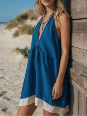Backless Halter Neck Mini Dress, close-up detail