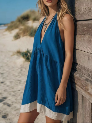 Backless Halter Neck Mini Dress, close-up detail