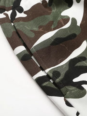 Men's Camouflage Print Capris in Green Camouflage, alternate angle
