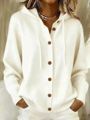 Hooded Button-up Cardigan in Pink, view 13