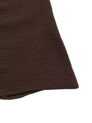 Charming Tie-front Midi Dress in coffee brown with textured fabric detail