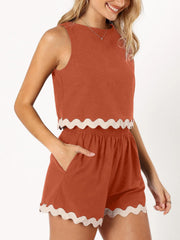Chic Cut Set outfit in Tan, casual two-piece apparel for adults.