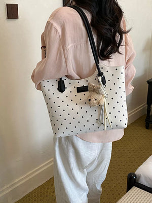 Polka Dot Shoulder Bag in Gray, product detail