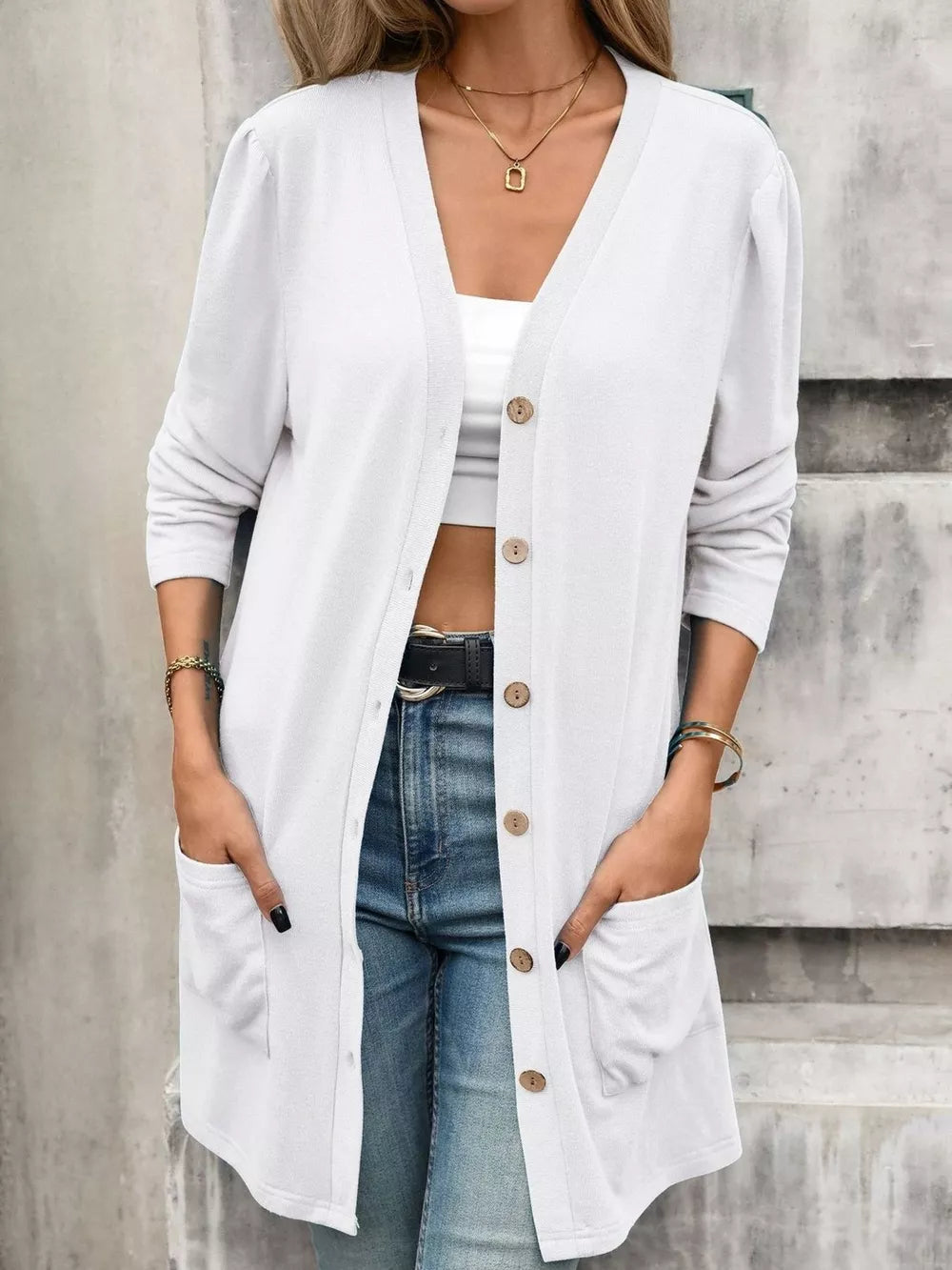 Black regular cardigan with v-neck