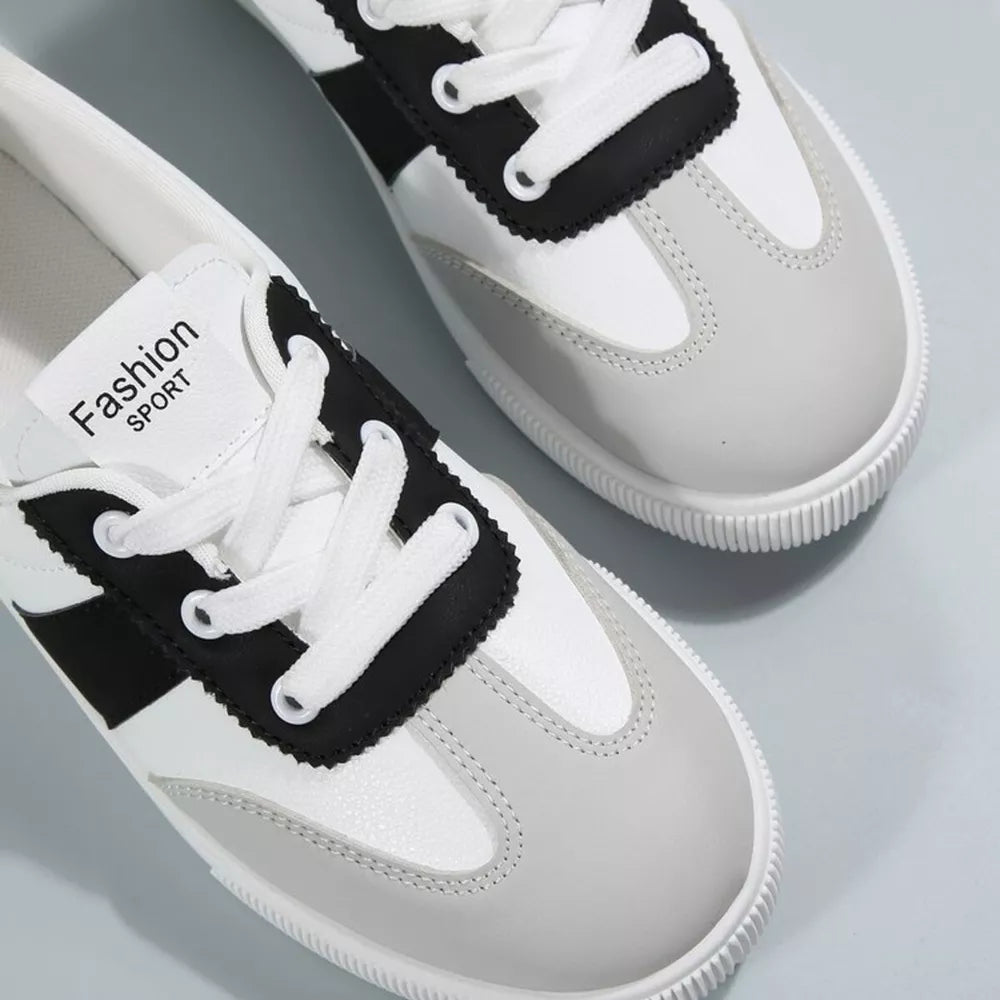 Round Toe Lace Up Sneakers, close-up detail