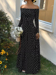 Off-the-shoulder Maxi Dress in Brown, view 14