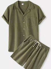 Casual Cotton Two-piece Set For Him