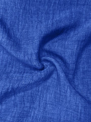 Royal blue linen vest fabric detail