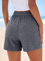 High-waisted Ribbed Shorts, fabric detail