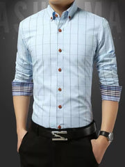 Men's Plus Size Classic Plaid Button-down Shirt, view 12