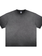 Oversized pigment-dyed t-shirt in Dark Gray with a faded wash and crew neck.