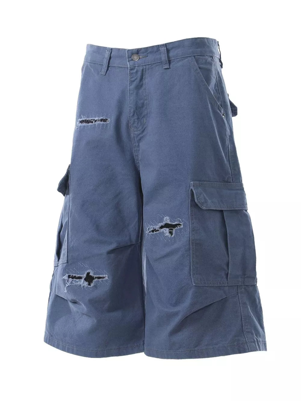 Men's Distressed Cargo Capris, side view