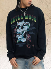 Skull Mood Graphic Long Sleeve Tee