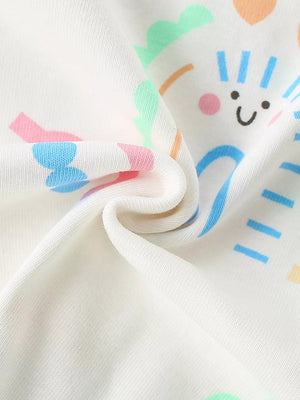 Children's Rainbow Print Short Sleeve T-shirt, model styling view