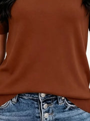 Classic Crew Neck Short Sleeve Knit Top