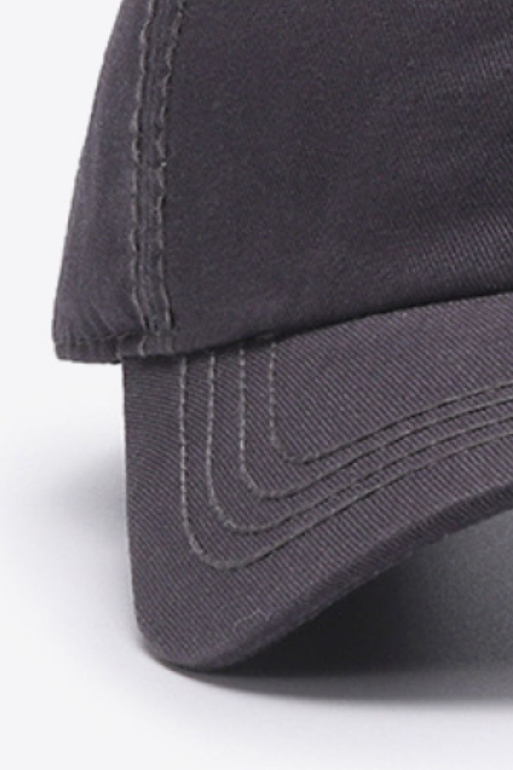 Dark Gray canvas baseball cap with stitched details