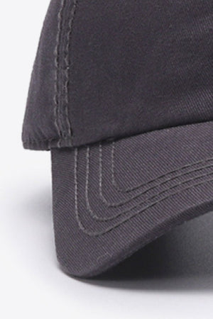 Dark Gray canvas baseball cap with stitched details
