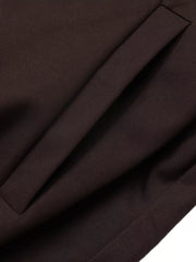 Zip Up Dropped Shoulder Jacket in Coffee Brown, editorial view