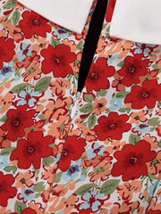Floral Ruched Mini Dress With Puff Sleeves