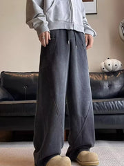 Men's charcoal relaxed fit sweatpants with drawstring and pockets.