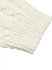 Cable Knit Long Sleeve Sweater in White, product detail