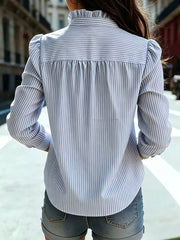 Frilled Striped Elegance Shirt