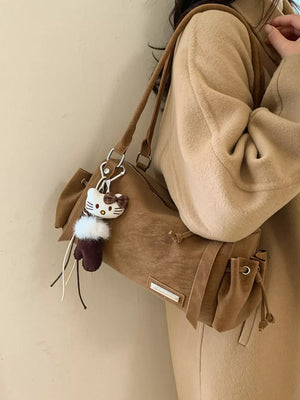 Vintage Lightweight Shoulder Bag in Brown, alternate angle